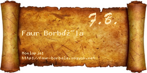 Faur Borbála névjegykártya