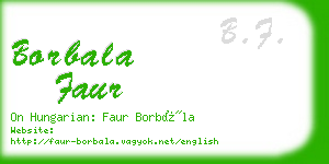 borbala faur business card